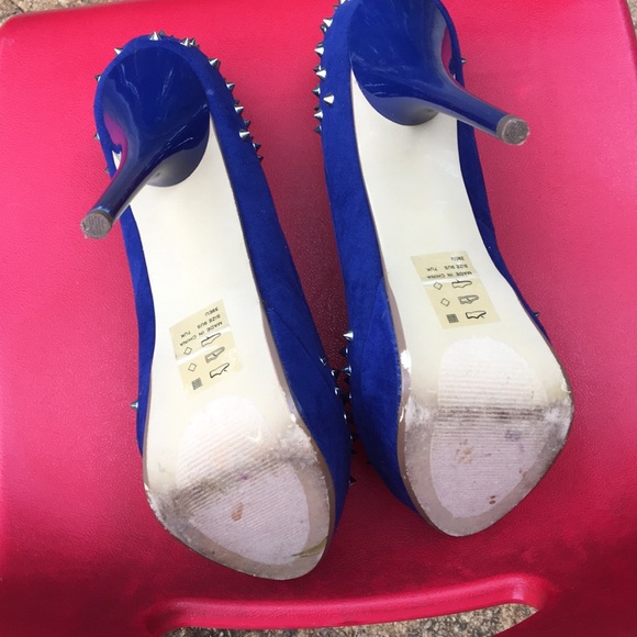 Blue with Spikes heels 5 1/2 with 1 inch platform - Picture 4 of 6